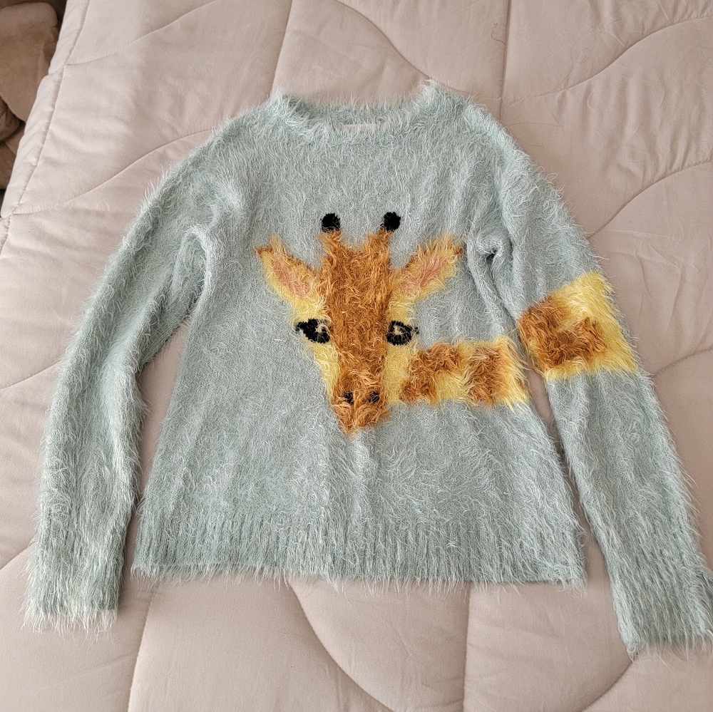 Zara girls giraffe sweater, knitwear, size 9-10